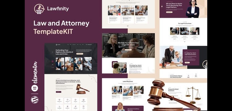 Item cover for download Lawfinity - Law & Attorney Elementor Template Kit