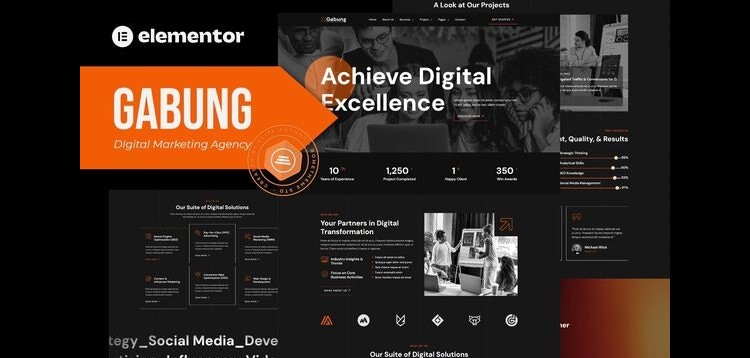 Item cover for download Gabung - Digital Marketing Agency Elementor Template Kit