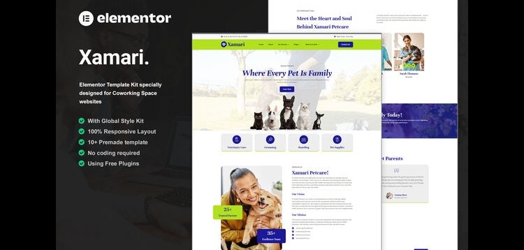 Item cover for download Xamari - Pet Care Services Elementor Template Kit