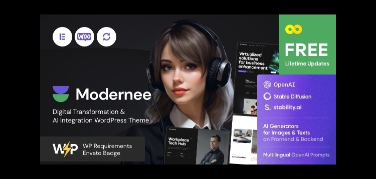 Item cover for download Modernee — AI Integration & Digital Transformation WordPress Theme