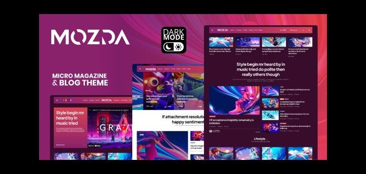 Item cover for download Mozda - Micro Magazine & Blog Theme with Dark Mode