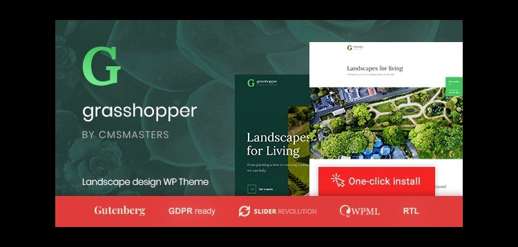 Item cover for download Grasshopper - Landscape Design and Gardening Services WP Theme