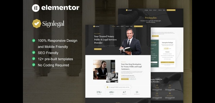Item cover for download SignLegal - Notary Public & Legal Services Elementor Pro Template Kit