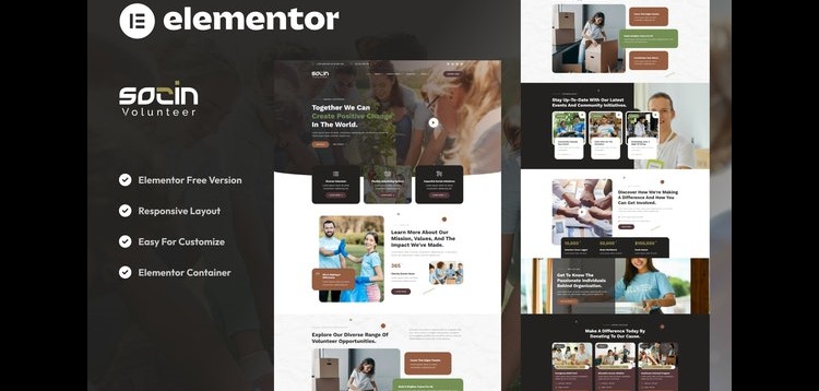 Item cover for download Socin - Volunteer & Charity Elementor Template Kit