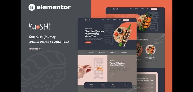 Item cover for download Yushi - Sushi Food Elementor Template Kit
