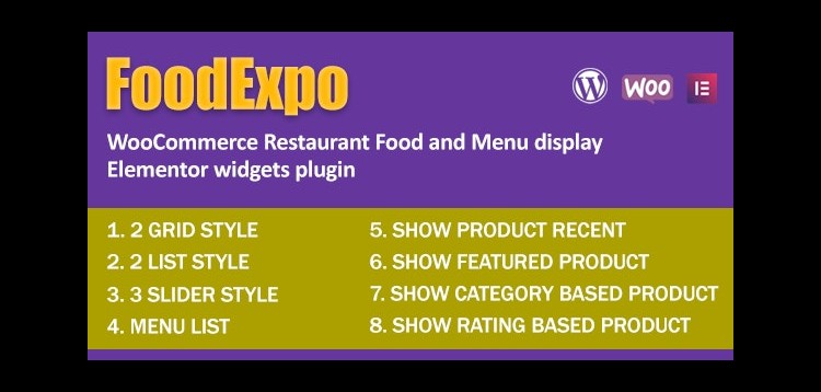 Item cover for download FoodExpo - WooCommerce Restaurant Food Menu display Elementor widgets plugin