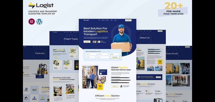 Item cover for download Logist - Logistics And Transport Elementor Pro Template Kit