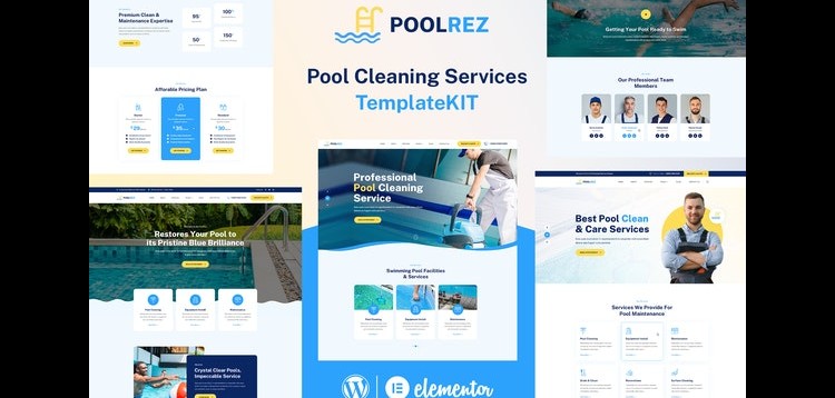 Item cover for download Poolrez - Pool Cleaning Services Elementor Template Kit