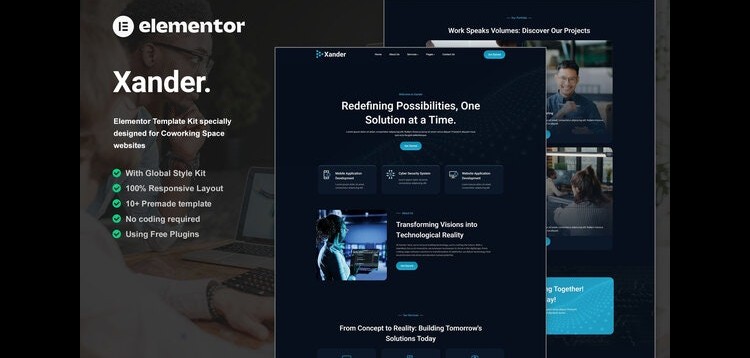 Item cover for download Xander - Tech Company Elementor Template Kit