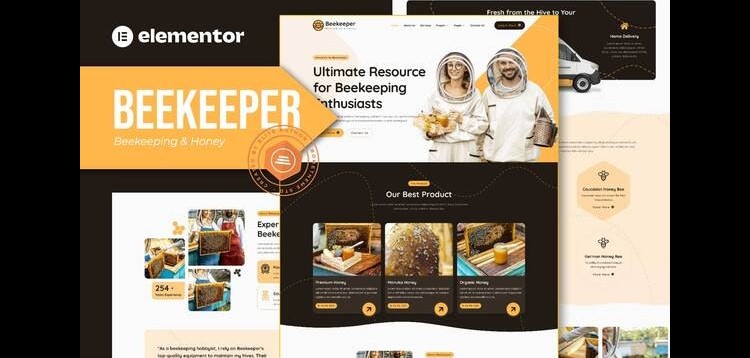 Item cover for download Beekeeper - Beekeeping & Honey Elementor Template Kit