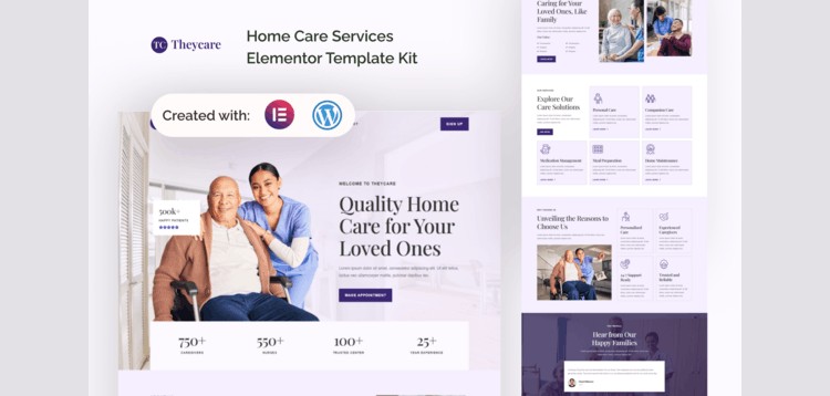 Item cover for download Theycare - Home Care Services Elementor Template Kit