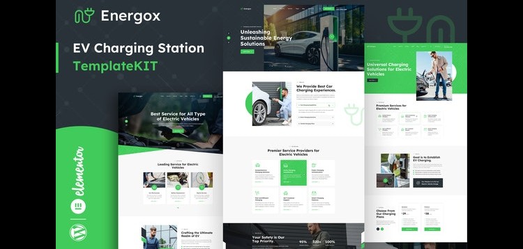 Item cover for download Energox - EV Charging Station Elementor Template Kit