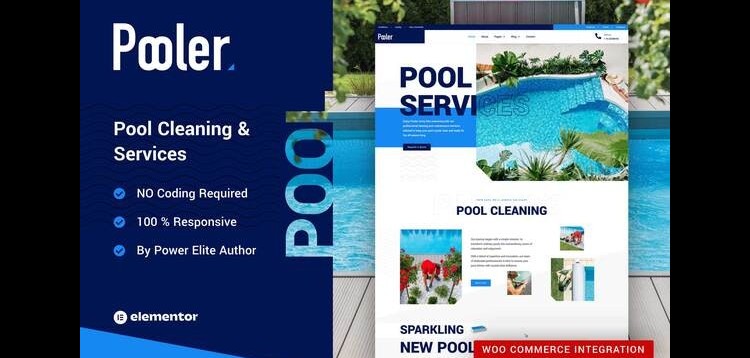 Item cover for download Pooler - Swimming Pool Cleaning Services Elementor Pro Template Kit