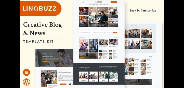 Item cover for download Linqbuzz - Blog & Magazine Elementor Pro Template Kit