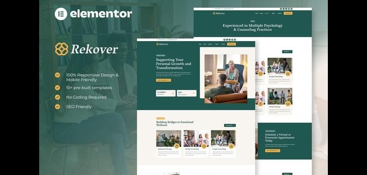 Item cover for download Rekover - Psychology & Counseling Elementor Template Kit