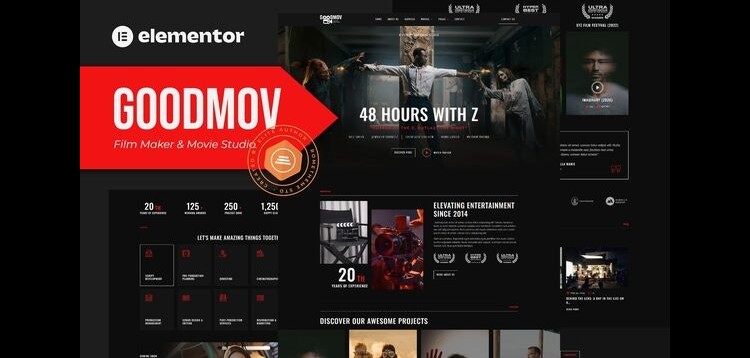 Item cover for download Goodmov - Film Maker & Movie Studio Elementor Template Kit
