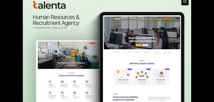 Item cover for download Talenta - Human Resources & Recruitment Agency Elementor Template Kit