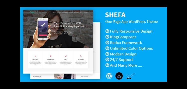 Item cover for download Shefa - One Page App WordPress Theme