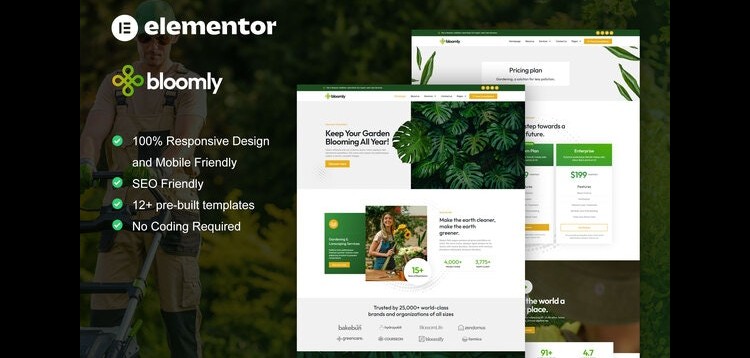 Item cover for download Bloomly - Landscape & Gardening Service Elementor Pro Template Kit