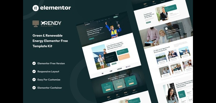 Item cover for download Grendy - Green & Renewable Energy Solutions Elementor Template Kit