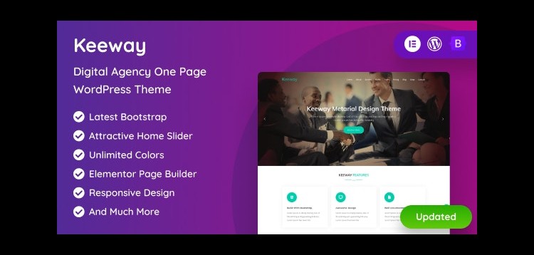 Item cover for download Keeway - Digital Agency One page WordPress Theme