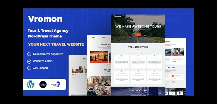 Item cover for download Vromon - Tour & Travel Agency WordPress Theme