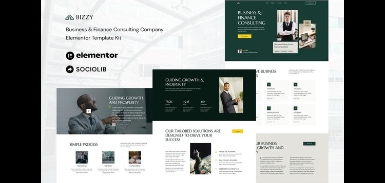 Item cover for download Bizzy - Business & Finance Consulting Company Elementor Template Kit