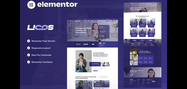 Item cover for download Licos - Life Coach & Psychologist Services Elementor Template Kit