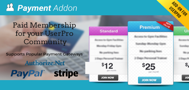 Item cover for download Payment Addon for UserPro