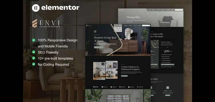 Item cover for download Envi - Interior Design & Architecture Elementor Template Kit