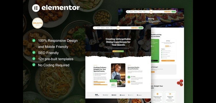 Item cover for download Delecta - Catering Service & Restaurant Elementor Template Kit