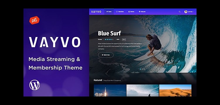 Item cover for download Vayvo - Media Streaming & Membership Theme