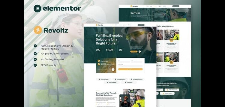 Item cover for download Revoltz - Electrical Installation & Maintenance Elementor Template Kit