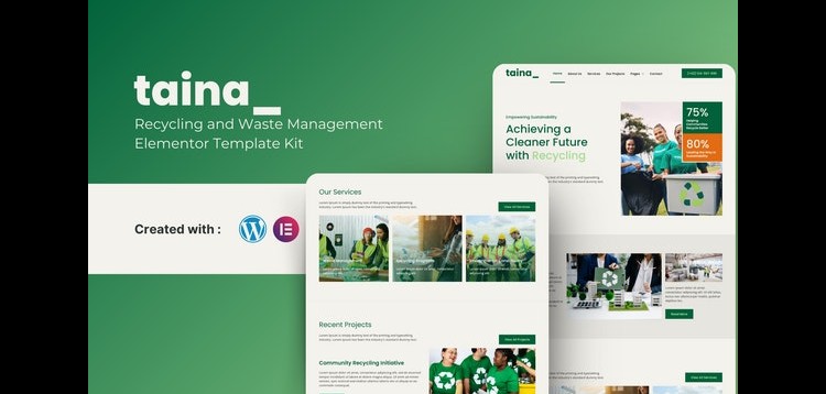 Item cover for download Taina - Recycling and Waste Management Elementor Template Kit