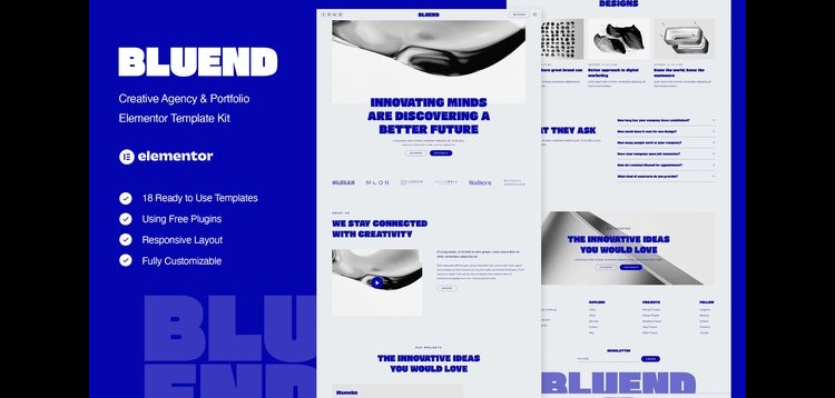 Item cover for download Bluend - Creative Agency & Portfolio Elementor Template Kit