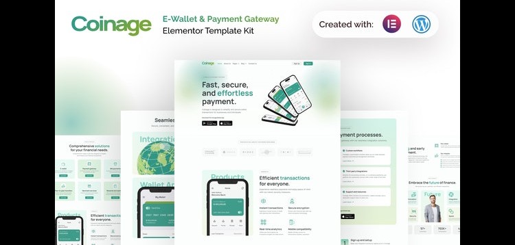 Item cover for download Coinage - E-Wallet & Payment Gateway Elementor Pro Template Kit