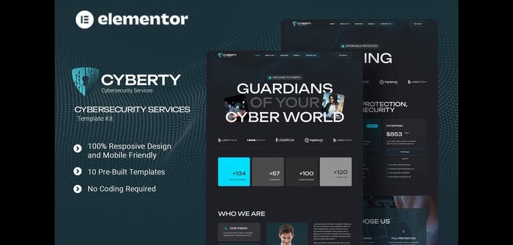 Item cover for download Cyberty - Cyber Security Service Elementor Template Kit