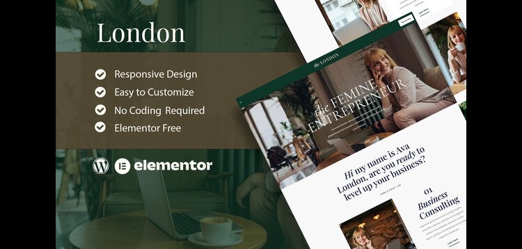 Item cover for download London - Feminine Business Coach Elementor Template Kit