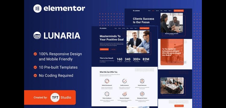 Item cover for download Lunaria - Multipurpose Business Elementor Template Kit