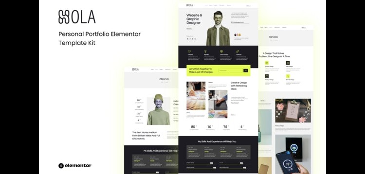 Item cover for download Hola - Personal Portfolio Elementor Template Kit