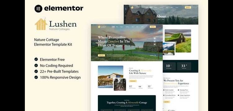 Item cover for download Lushen - Nature Cottage Elementor Template Kit