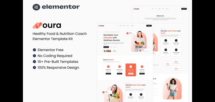 Item cover for download Noura - Healthy Food & Nutrition Coach Elementor Template Kit