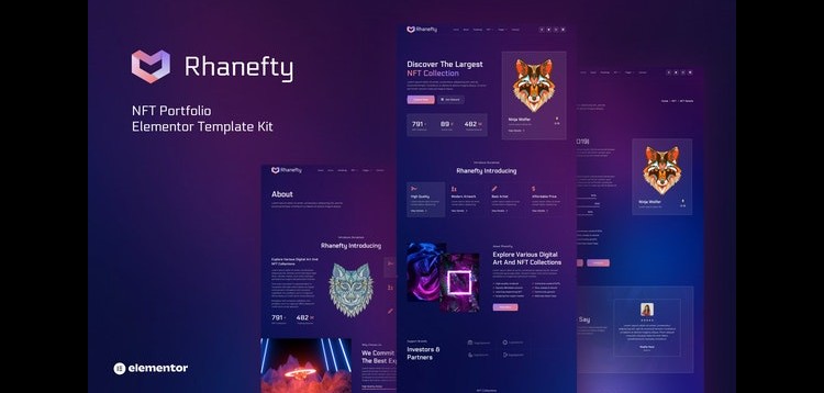 Item cover for download Rhanefty - NFT Portfolio Elementor Template Kit