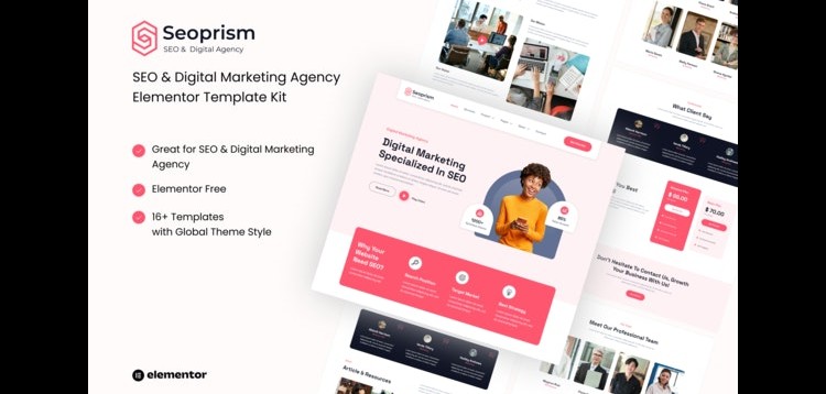 Item cover for download Seoprism - SEO & Digital Agency Elementor Template Kit