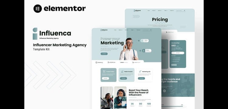Item cover for download Influenca - Influencer Marketing Agency Elementor Template Kit