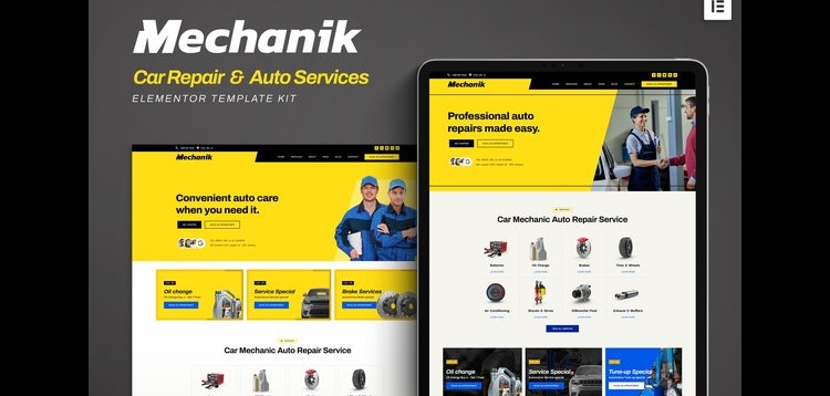Item cover for download Mechanik - Car Repair & Auto Services Elementor Template Kit