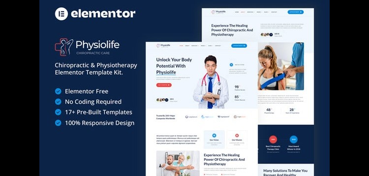 Item cover for download Physiolife - Chiropractic & Physiotherapy Elementor Template Kit