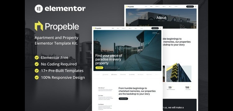 Item cover for download Propeble - Apartment & Property Elementor Template Kit