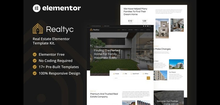 Item cover for download Realtyc - Real Estate Elementor Template Kit