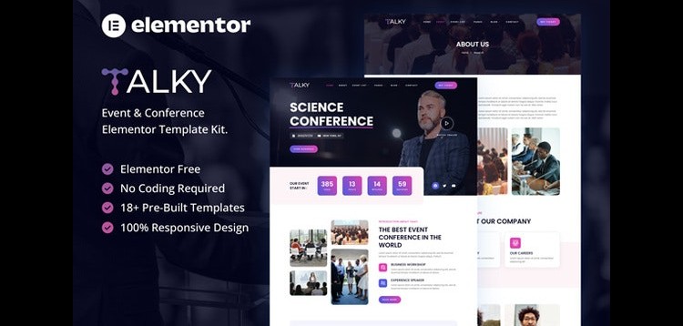 Item cover for download Talky - Event & Conference Elementor Template Kit